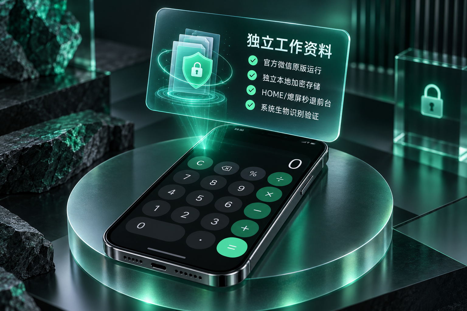 微信计算器工作资料独立隔离概念图