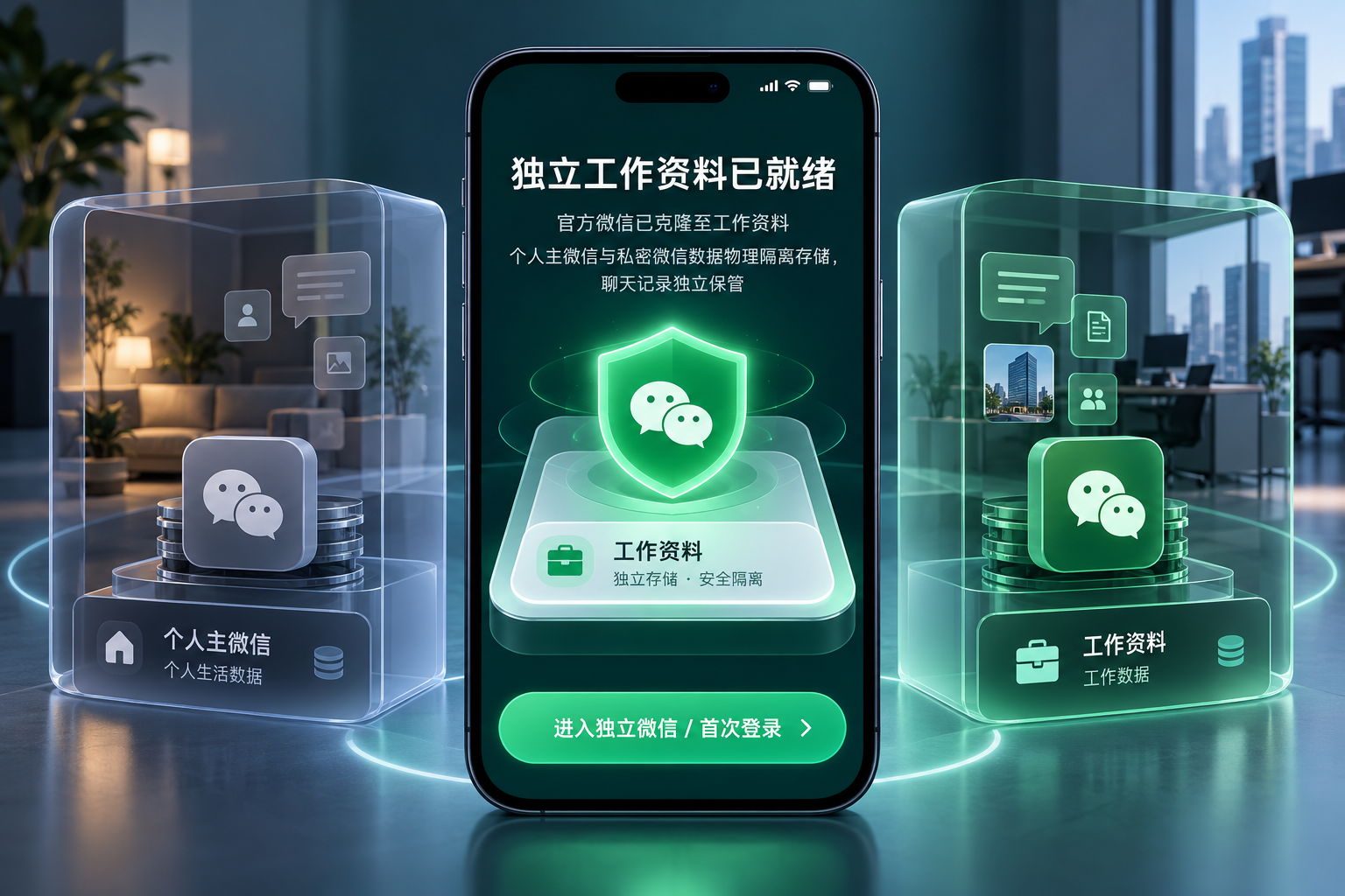 独立工作资料隔离与微信就绪图解